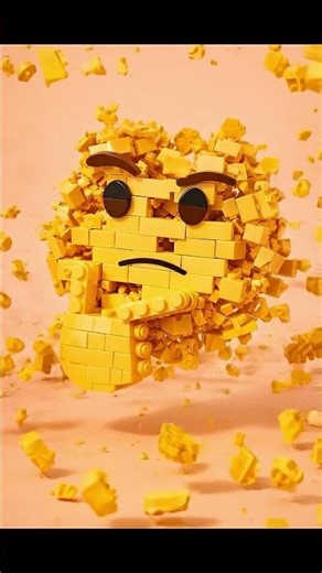 Thinking Emoji LEGO Build EXPLODES Mid-Thought! 🤔💥🧱 #Shorts