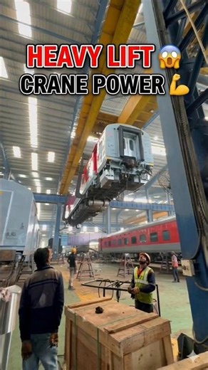 How Train Coaches are Lifted Heavy Crane Power in Railways 🏗️🚆 #railwayworld