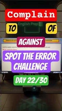 Mission SSC 2026 | Complain TO/OF/AGAINST | Spot the Error Challenge Day 22/30 #ssc #ssccgl