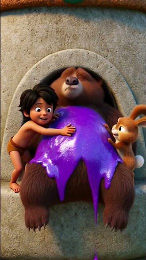 🚨 BALOO IS STUCK! 😂 Mowgli’s Funny Sticky Cannonball Rescue! 🚀 #jungleadventure #3danimation