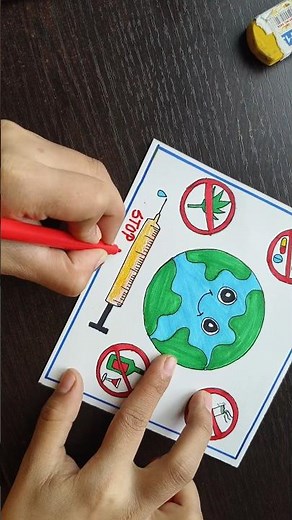 international day Against Drugs Abuse poster drawing/lahari virudha poster#art #drawing
