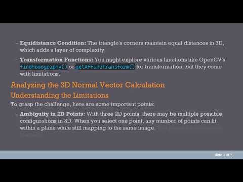 How to Calculate the 3D Normal Vector from 2D Corner Coordinates of an Equilateral Triangle