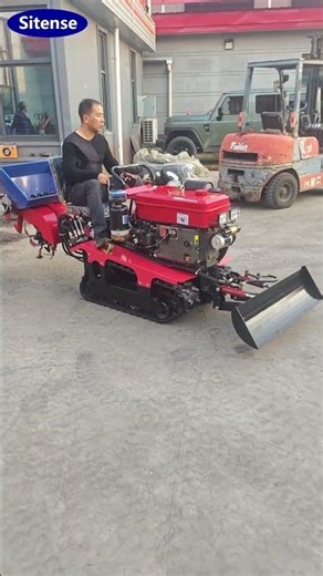 Micro Crawler Tractor with Trencher and Fertilizer Applicator #rotarytiller #tractor #minitractor