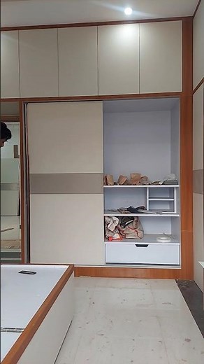 Sliding wardrobe door installation| Smooth & Stylish! #interiordesign #shortsvideo