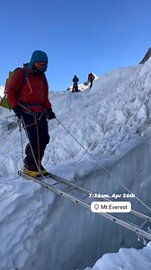 17K views · 91 reactions | Thrilling ladder and crevasse crossing on our Everest rotation climb! Every step counts when you're navigating the Khumbu Icefall. Would you dare to cross? : @everester.raj #nepal #gloriousecotreknepal #trekwithgloriousecotreknepal #everestexpedition #climbinglife #mountaineering #adventureseekers #himalayas #glacierroutes #expeditionlife #nepaltrekking #icefallcrossing #highaltitude #climbwithcourage | Glorious Eco Trek Nepal | Facebook
