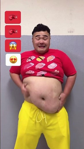 【TikTok100万再生】120Kgデブのお腹でウキウキダンス