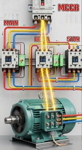 Star Delta Motor Starter Control Circuit | MCCB Main Power Wiring Diagram