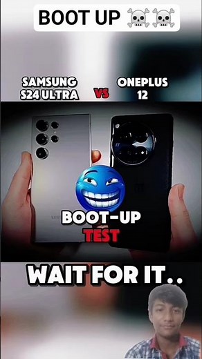 ￼ONE PLUS 12 V\\S SAMSUNG S24 ULTRA ☠️☠️ BOOT -- UP #trending #shorts #oneplus #vs #samsung #test￼