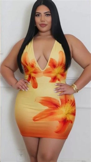 Orange Floral Bodycon Dress Plus Size 🧡🌺 Summer Curvy Outfit GRWM | Tallas Extras 2024