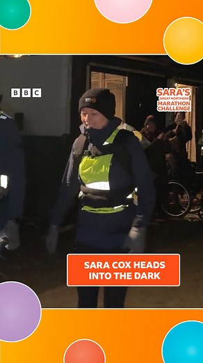 A late night ahead, send Sara all the encouragement she needs to get to tonight’s finish line 👇 Show Sara your support and donate to BBC Children In Need online at bbc.co.uk/sara | #SaraCIN | BBC Radio 2