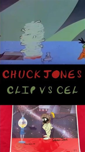 Marvin the Martian Duck Dodgers cartoon clip and matching signed cel