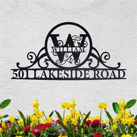 Customized Elegant Metal Address Sign - Durable Outdoor Home Decor, Personalized Stylish Name & Address Display - Etsy