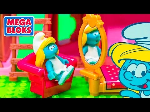 THE SMURFS Mega Bloks Smurfette's House Video Toy Review