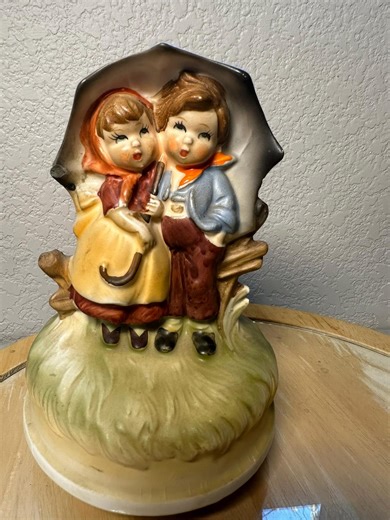 Vintage Sankyo Music Box Figurine Featuring "rain Drops Keep Falling on My Head" - Etsy