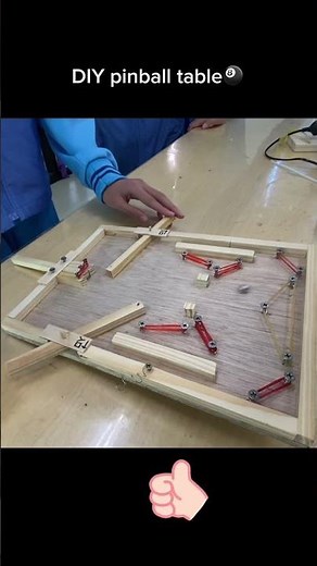 Handmade pinball machine—simple, fun, and 100% DIY!✨🔨👍