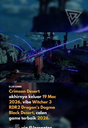 Crimson Desert finally drop! rasa macam The Witcher 3: Wild Hunt Red Dead Redemption 2 Dragon's Dogma Black Desert Online dalam satu dunia. Lama tunggu, lama simpan hype. 2026 mungkin tahun dia. 🔥 #DLAWGaming #dlawgang #CrimsonDesert #foryoupage