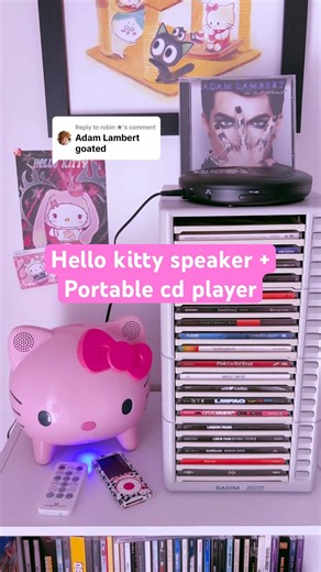 Hello kitty ipod speaker 🩷 #cdplayer #physicalmedia #2000smusic #y2kmusic