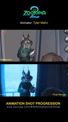 Zootopia 2 Shot Progression — From Layout to Final Animation Animator: Tyler Mahn #zootopia2 #ShotProgression #AnimationBreakdown #3DAnimation #CharacterAnimation #3danimationinternships | 3D Animation Internships