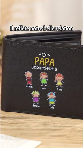 Portefeuille "Ce Papy Appartient À" Personnalisé - Cadeau pour Papa, Papy