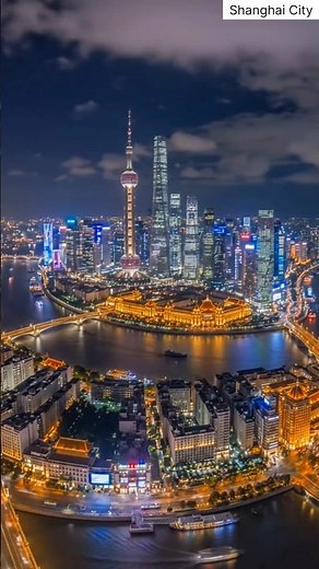 Shanghai Night View 🌃✨ | China city lights & futuristic vibes | Shanghai Tower