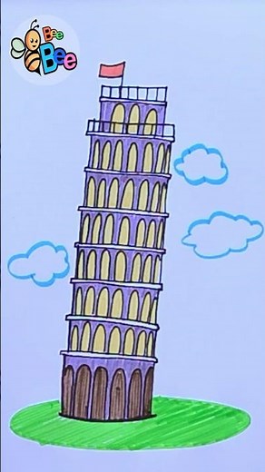 How to draw the Leaning Tower of Pisa #drawing #drawinganimals #drawingforkids #howtodraw