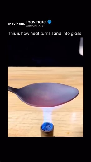 Inavinate on Instagram: "Glass begins as something incredibly ordinary: sand. More specifically, silica sand rich in silicon dioxide. When heated inside an industrial furnace to temperatures above 1,700°C, the sand doesn’t burn — it melts. At that extreme heat, the rigid crystal structure of silica breaks down, turning the grains into a glowing, molten liquid. Additives like soda ash lower the melting point, while limestone improves strength and durability, allowing the molten mixture to be shap