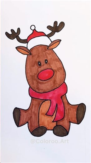 How to Draw a Cute Reindeer | Easy Step-by-Step Drawing Tutorial 🦌🎨