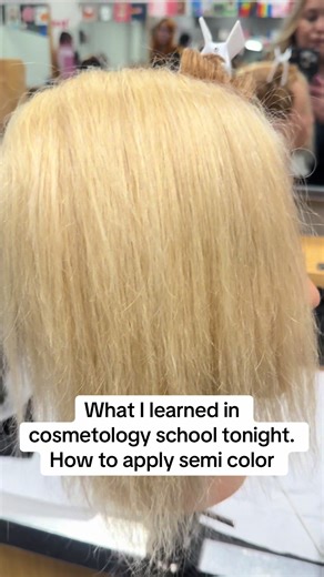 Not pefect but our teacher let us play with it! #cosmetologist #cosmetology #semicolor