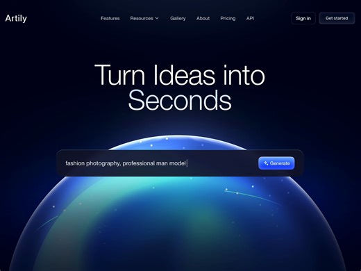 Art generator Ai Animated Website