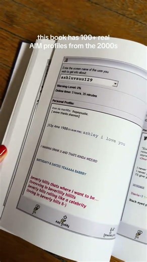 a book of real AIM profiles from the 2000s