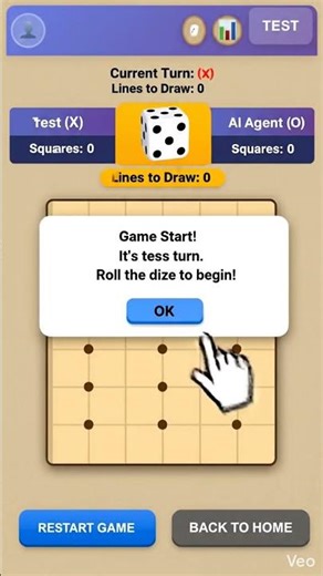 Dots and Boxes: Dice-Based Gameplay Demo