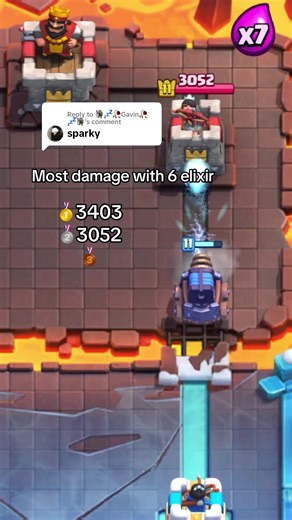 Replying to @🧌💤🥀Gavin🥀💤🧌 most damage with 6 elixir. #viral #fyp #clashroyale