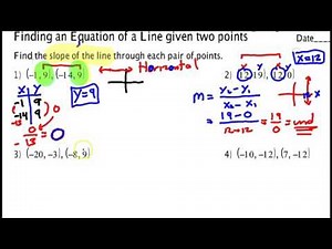 #7 Finding an Equation of a Line given two points
