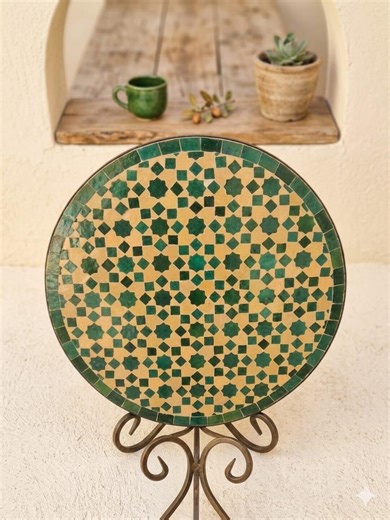 Handmade Moroccan Mosaic Table, Patio Zellige Tile Table,cercular Basin, Luxury. - Etsy