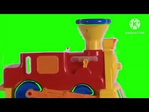 Toy Train Passing by Green Screen