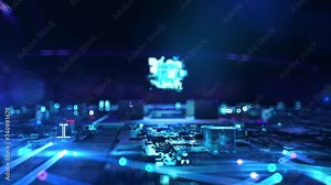 AI and SMM 2- businessman working with virtual reality at office.