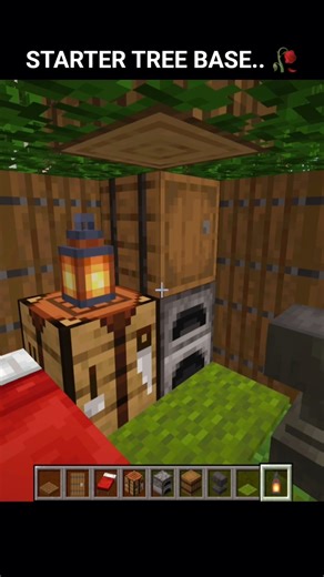 Small Minecraft Tree House Starter Base 🌳🏡 #mctutorial #shortsminecraft #minecraftbuilding