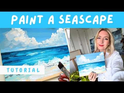 Easy Ocean Painting Tutorial Acrylics [Paint Seascape Step by Step]
