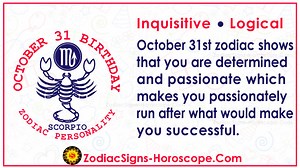 Horoscop 31 octombrie Zodiac (Scorpion) Personalitate de naștere și lucruri norocoase | ZSH