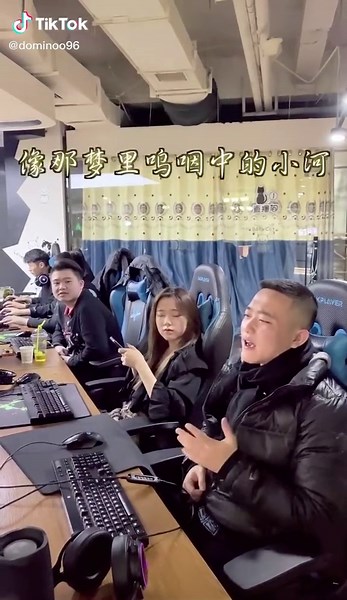 Casual Gaming Scene in a Computer Cafe