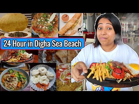 I only Ate at Digha Sea Beach for 24 Hours | Exploring new Restaurants and Food😋🌊