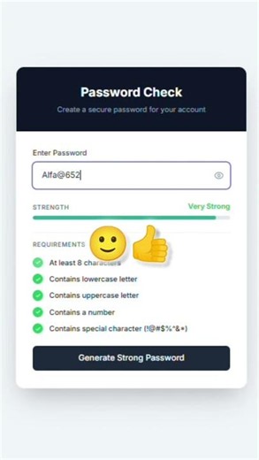 Password Validation Form with Live Strength Meter #coding #tutorial