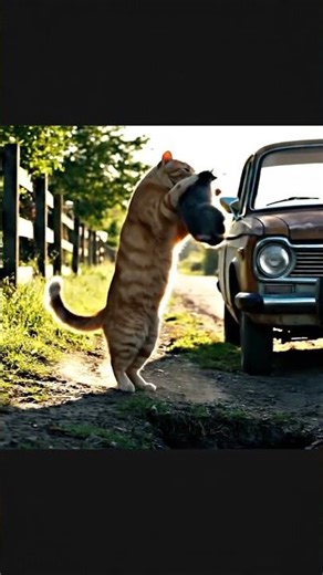 This cat was angry because its prey got away because it was being teased with the car horn 🤣