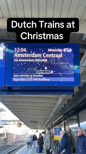 Every year, NS, the Dutch national train company adds a reindeer to many of its train notices. This year, it’s rather chilly so we get snow too! #netherlands #dutch #holland #urban #trains #travel #christmas #reindeer | Amsterdam Experiences