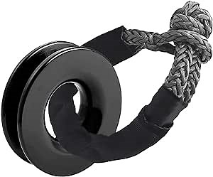 Saker Winch Snatch Recovery Ring Kit - Soft Shackle 35,000lbs Breaking Strength with Snatch Ring 45,000lbs, Soft Shackle Recovery for Full-Size Truck Large SUVs Offroad Vehicles, Black