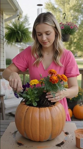 🎃 DIY Concrete Pumpkin Planter | Easy Cement Fall Porch Decor Tutorial (2026) #diy #usa #shorts