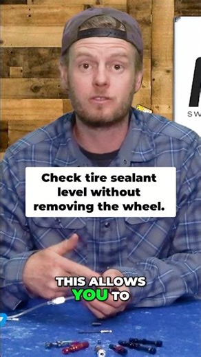 This valve lets you check how much sealant is in your tire — without pulling the tire off the rim.