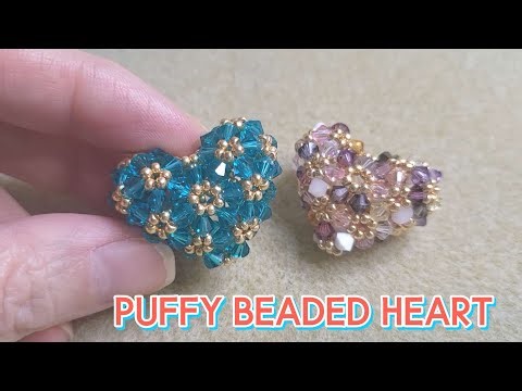 How to make Beaded 3D Heart [비즈공예] 통통 비즈 하트 만들기