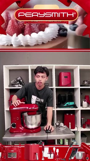 PerySmith Easycooking Series PS5500II Multifunction Stand Mixer with 5.5L Bowl 3 Whisks and 10-Speed Settings 1500W Motor Transparent Splash Guard