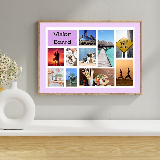 Vision Board Editable Printable A4 & A3 | Purple Vision Board Template | Canva Vision Board | Instant Download - Etsy